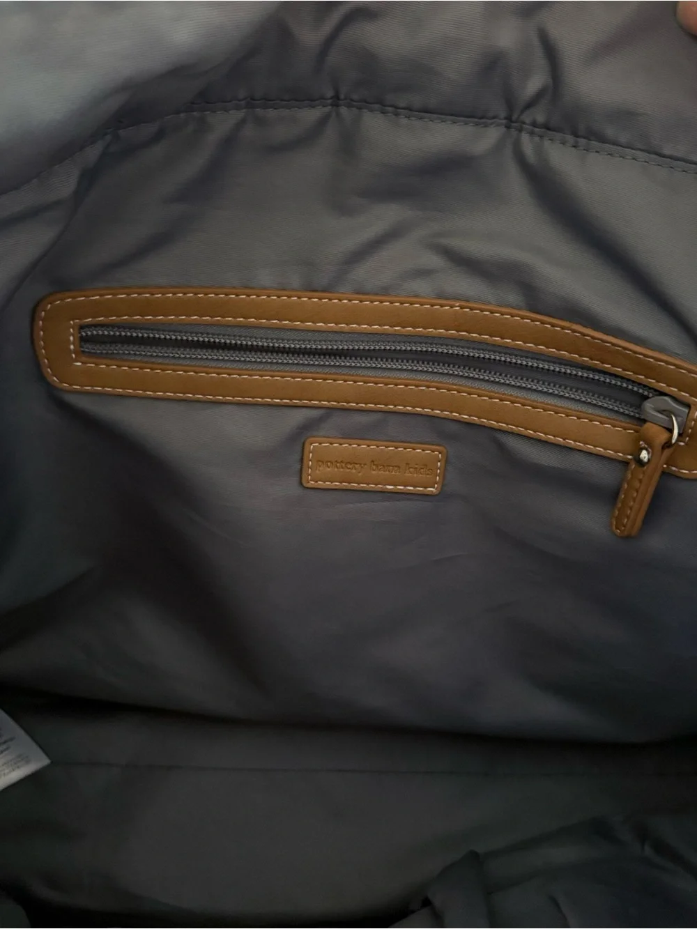 Pottery Barn Kids Large Diaper Bag with Changing Pad | Black & Ivory